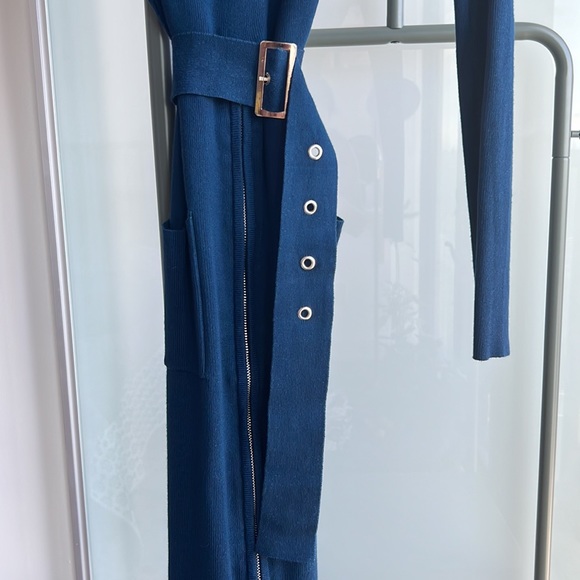 Navy Bodycon Sweater Dress - Picture 2 of 7